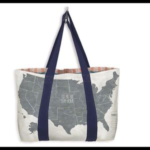 New Navy cotton handle Tyvek Reversible Tote